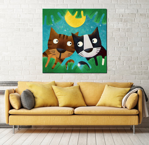 Tabbs and Cat Noir - Cat Art Canvas